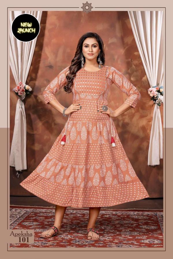 Beauty Queen Apeksha Heavy Rayon Designer Printed Long Kurti